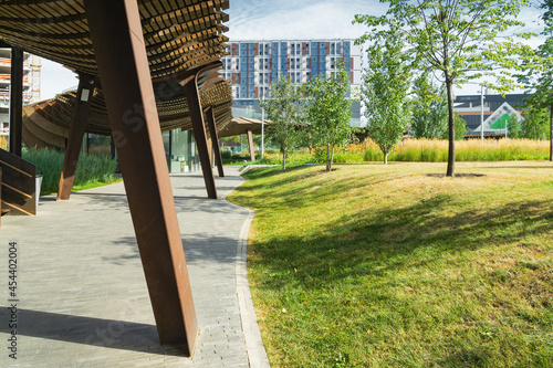 Photography Morning view of architecture park Tufeleva roscha, Moscow, Russia