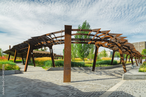 Photography Morning view of architecture park Tufeleva roscha, Moscow, Russia