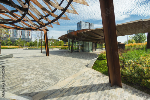 Morning view of architecture park Tufeleva roscha, Moscow, Russia. photo