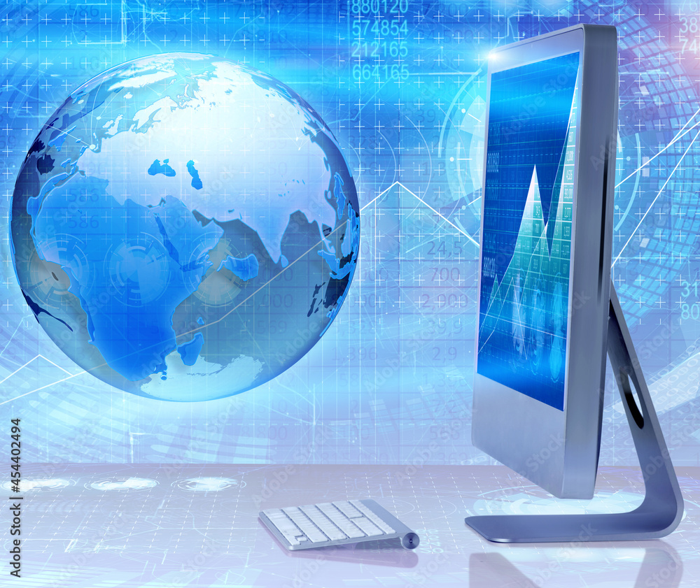 Computer screen in business concept Computer screen in business concept