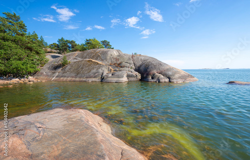 The coast of the Hanko Peninsula, sunny July day. Finland
