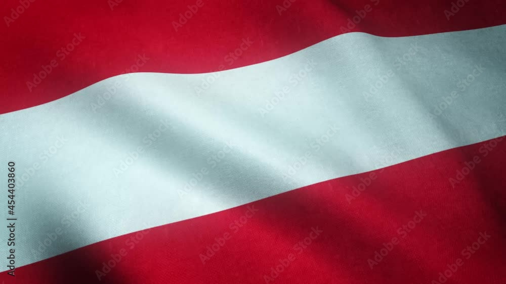 A closeup shot of a waving flag of Austria
