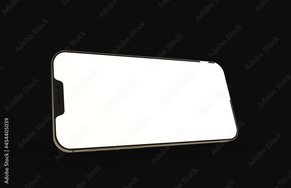 Realistic isometric black frameless smartphone mockup perspective 3d. Realistic isometric black frameless smartphone mockup perspective 3d.