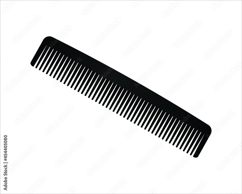 A plastic comb isolated on white, flat vector comb icon A plastic comb isolated on white, flat vector comb icon