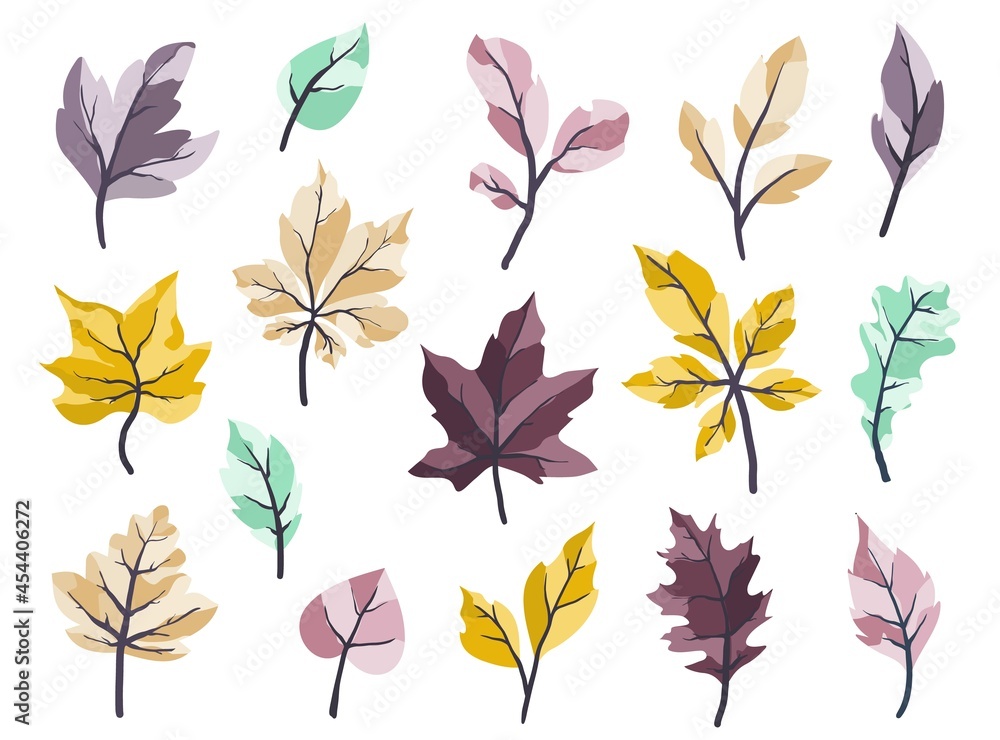 Vector illustration of collection autumn leaf. Set of isolated variant leaves on the white background. Flat design. Vector illustration of collection autumn leaf. Set of isolated variant leaves on the white background. Flat design.