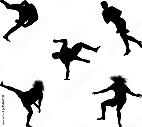 dancing males silhouettes