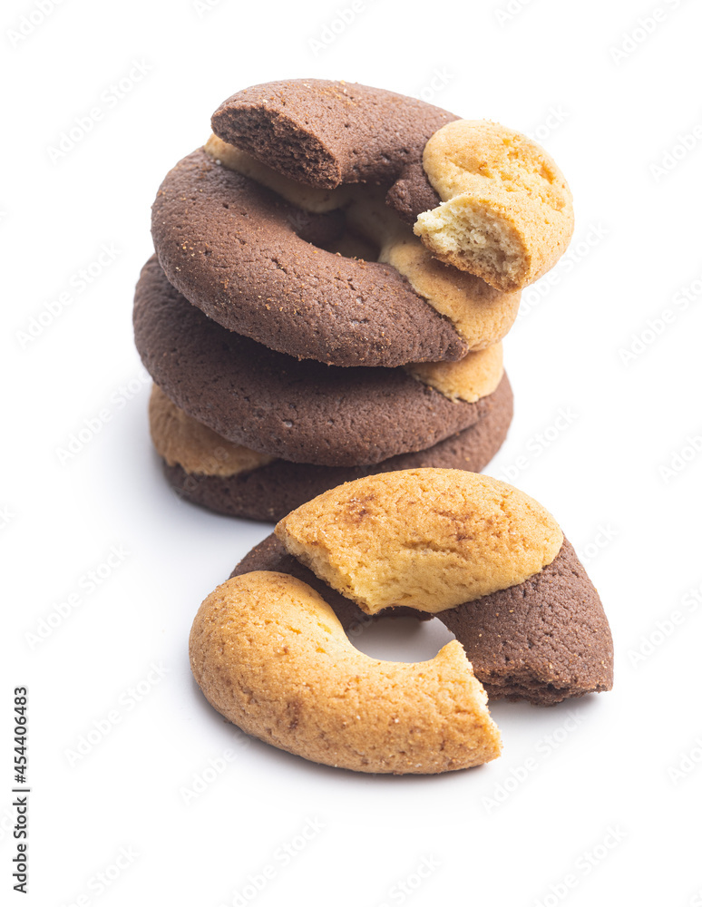 Sweet round biscuits. Cookies with double flavor Sweet round biscuits. Cookies with double flavor