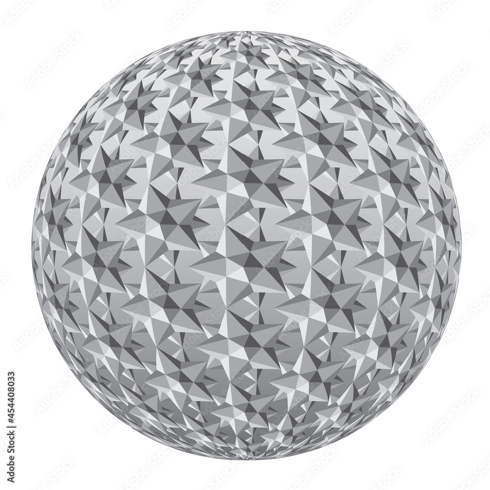 Sphere with a cubic pattern along the surface design element Sphere with a cubic pattern along the surface design element
