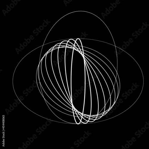 Lines in Circle Form . Spiral Vector Illustration .Technology round. Linear Logo . Design element . Abstract Geometric shape .