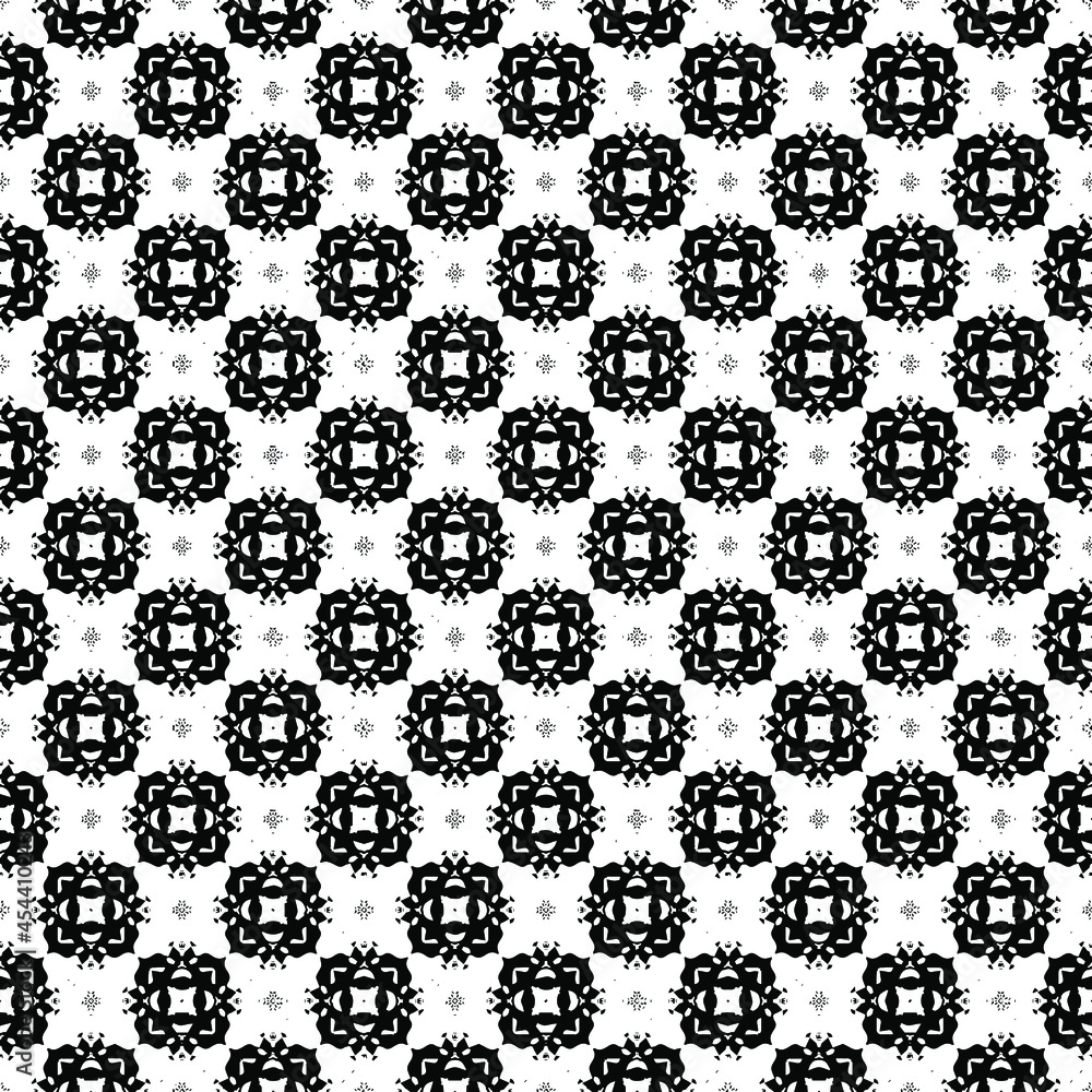 Black and white surface pattern texture. Bw ornamental graphic design. Mosaic ornaments. Pattern template. Vector illustration. Black and white surface pattern texture. Bw ornamental graphic design. Mosaic ornaments. Pattern template. Vector illustration.