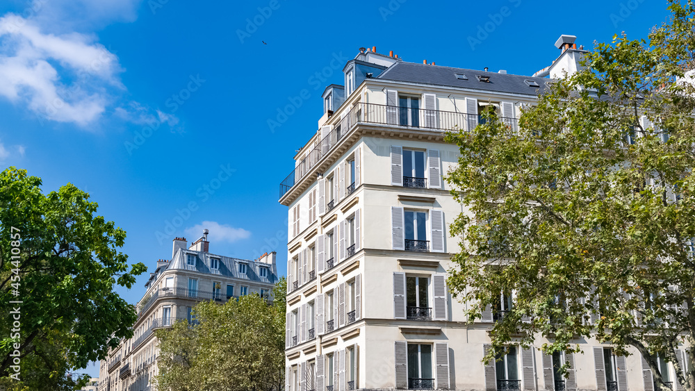Paris, typical building boulevard des Invalides, in a luxury district
 - obrazy, fototapety, plakaty 