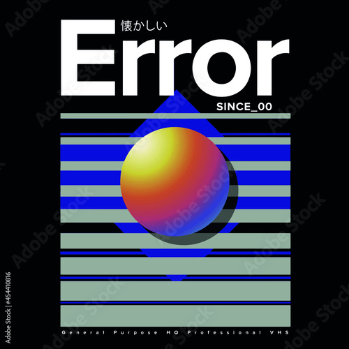 Japanese slogan with manga face Translation: "Nostalgic." Vector design for t-shirt graphics, banner, fashion prints, slogan tees, stickers, flyer, posters and other creative uses	