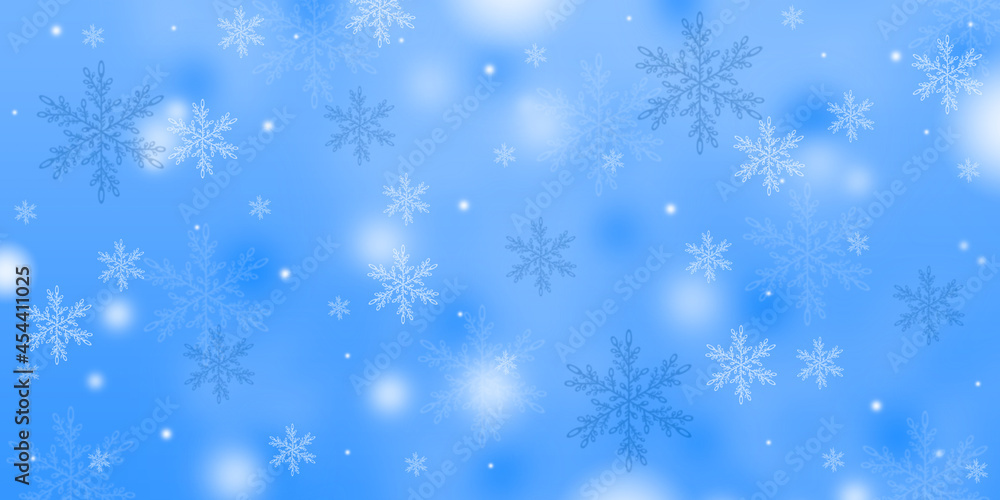 Creative snowflakes background, winter card.