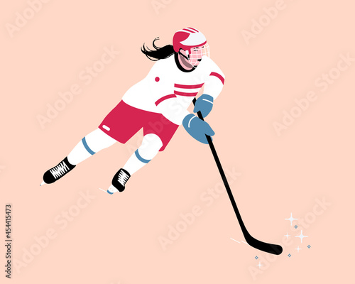 Photography Ice Hockey player skating on ice