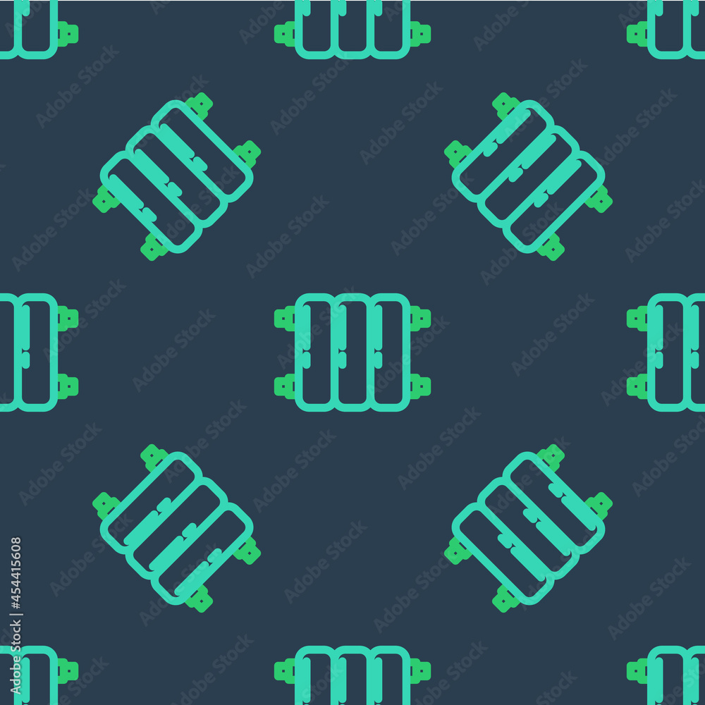 Line Heating radiator icon isolated seamless pattern on blue background. Vector Line Heating radiator icon isolated seamless pattern on blue background. Vector