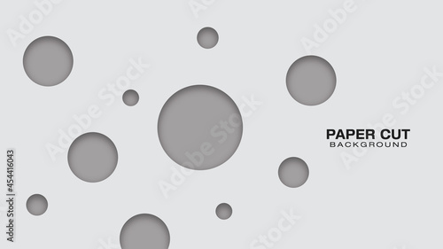 Modern gray geometric circles background, vector illustration.