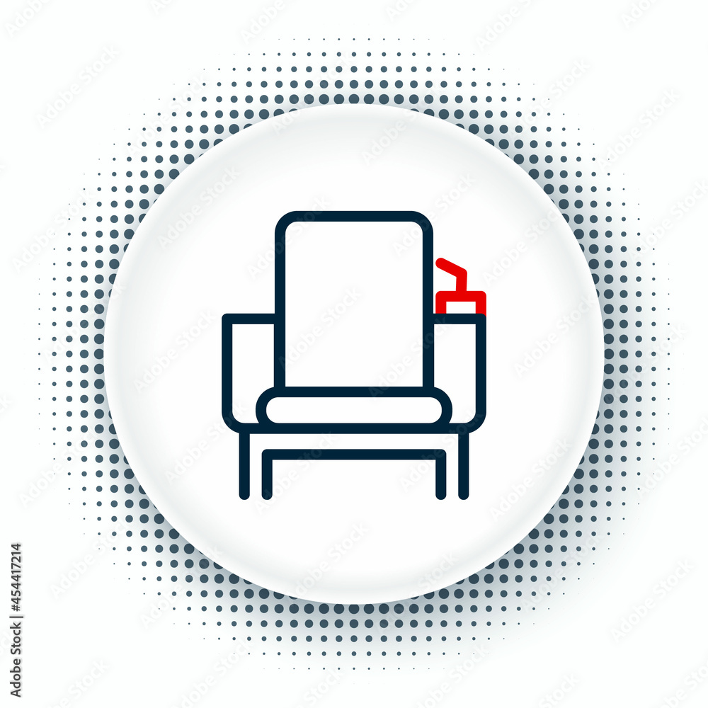 Line Cinema chair icon isolated on white background. Colorful outline concept. Vector Line Cinema chair icon isolated on white background. Colorful outline concept. Vector