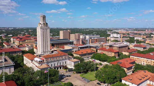 2021 - good aerial over the University Of Texas campus in Austin, Texas. photo