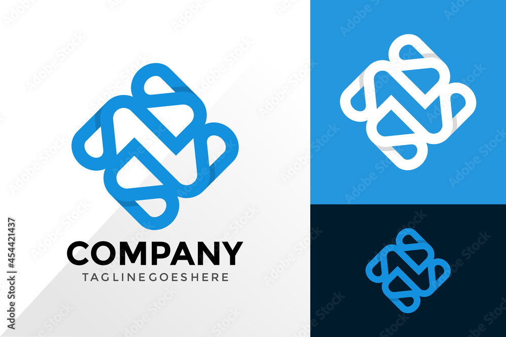 Abstract Letter N Wave Logo Design, Abstract Logos Designs Concept for Template Abstract Letter N Wave Logo Design, Abstract Logos Designs Concept for Template