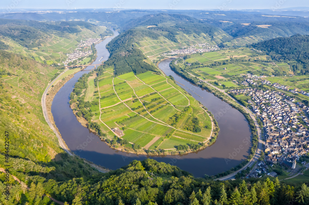 Moselle loop Calmont Mosel river landscape nature in Bremm Germany