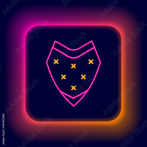 Glowing neon line Traditional mexican poncho clothing icon isolated on black background. Colorful outline concept. Vector