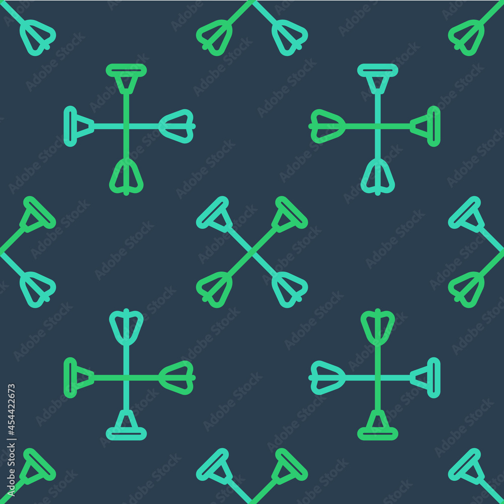 Line Arrow with sucker tip icon isolated seamless pattern on blue background. Vector Line Arrow with sucker tip icon isolated seamless pattern on blue background. Vector