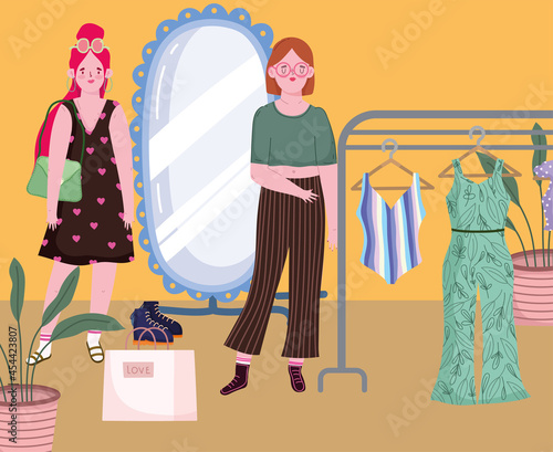 women shopping in boutique