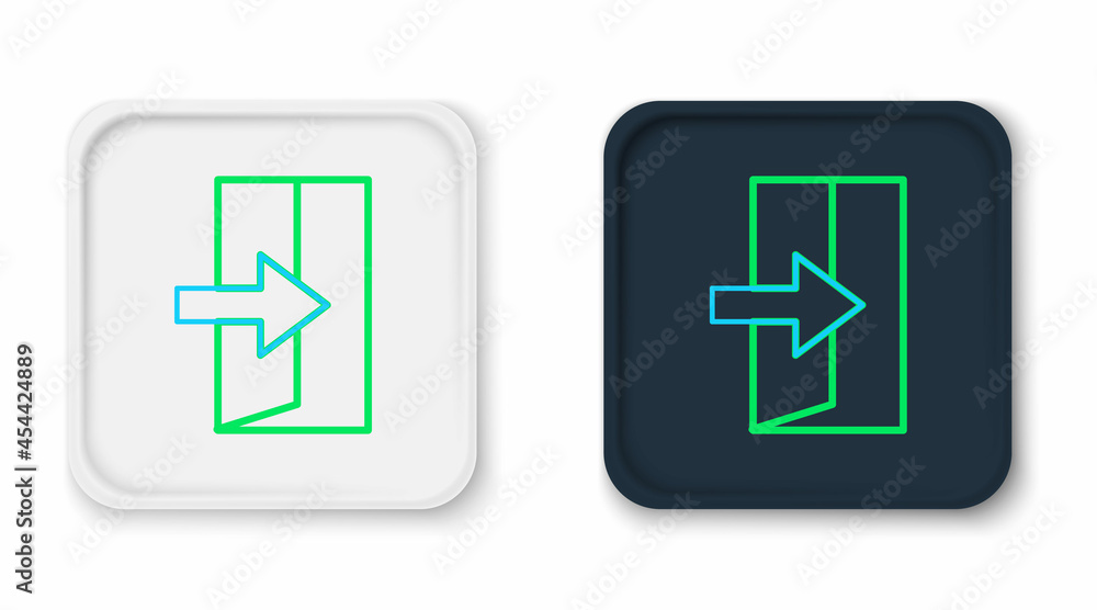 Line Fire exit icon isolated on white background. Fire emergency icon. Colorful outline concept. Vector Line Fire exit icon isolated on white background. Fire emergency icon. Colorful outline concept. Vector