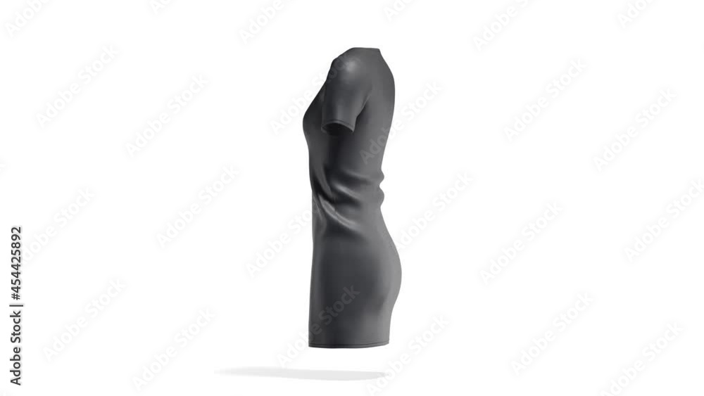 Blank black women dress mock up, looped rotation Blank black women dress mock up, looped rotation