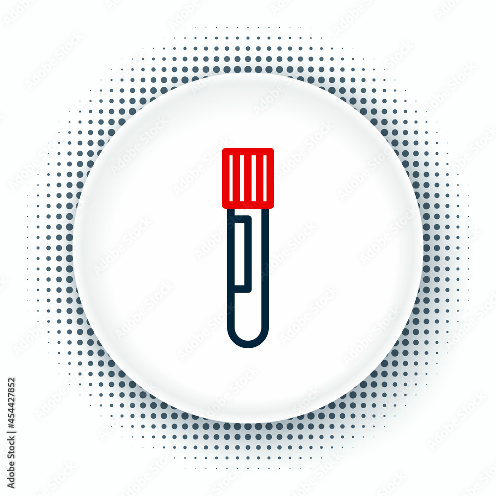 Line Test tube and flask chemical laboratory test icon isolated on white background. Laboratory glassware sign. Colorful outline concept. Vector Line Test tube and flask chemical laboratory test icon isolated on white background. Laboratory glassware sign. Colorful outline concept. Vector
