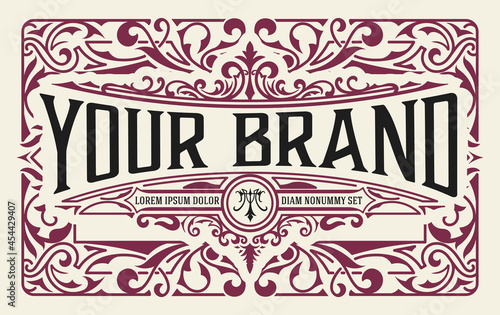 Western card with vintage style