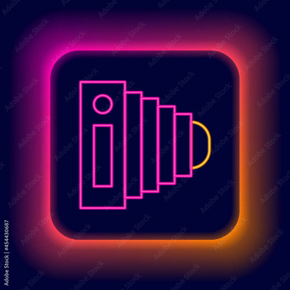 Glowing neon line Photo camera icon isolated on black background. Foto camera. Digital photography. Colorful outline concept. Vector Glowing neon line Photo camera icon isolated on black background. Foto camera. Digital photography. Colorful outline concept. Vector