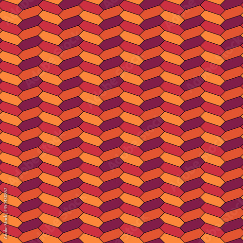 Seamless parquet pattern. Herringbone ornament. Ethnic motif. Hexagons wallpaper. Geometrical backdrop. Folk background. Mosaic digital paper. Geometric textile print. Tiles design. Vector artwork