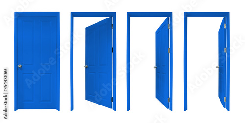 Group of wooden doors on white background © seksanwangjaisuk