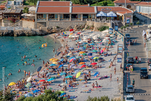 Utjeha, Montenegro - July 07, 2021: Utjeha Beach on the Adriatic coast in Montenegro. © nedomacki