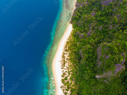                                                                                                                    Aerial photo taken by drone around Coron Island  Busuanga  Palawan  Philippines. 