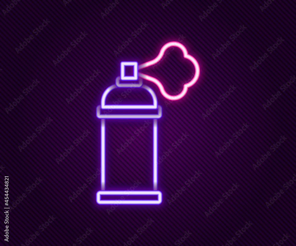 Vecteur Stock Glowing neon line Paint spray can icon isolated on black  background. Colorful outline concept. Vector | Adobe Stock