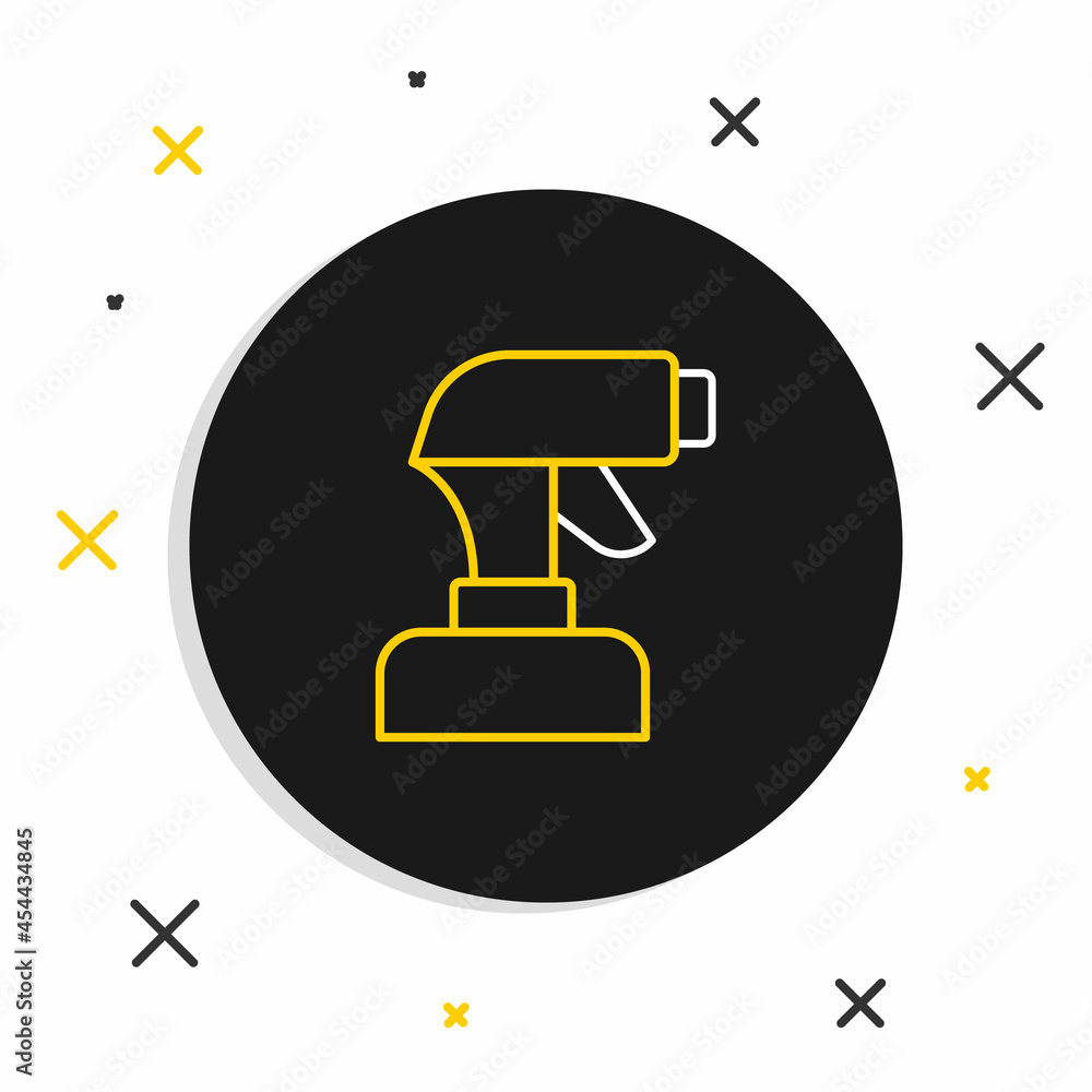 Line Paint spray gun icon isolated on white background. Colorful outline concept. Vector Line Paint spray gun icon isolated on white background. Colorful outline concept. Vector