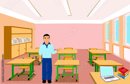 el salón de clases en una academia.