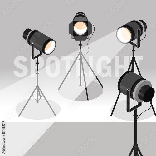 studio spotlights on tripod