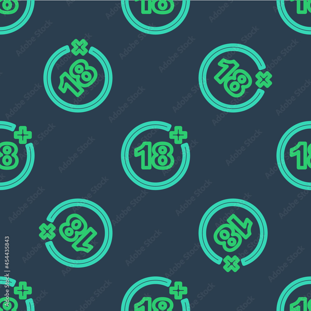 Line Plus 18 movie icon isolated seamless pattern on blue background. Adult content. Under 18 years sign. Vector Line Plus 18 movie icon isolated seamless pattern on blue background. Adult content. Under 18 years sign. Vector