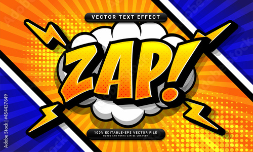 Comic zap editable text effect suitable for cartoon style concept