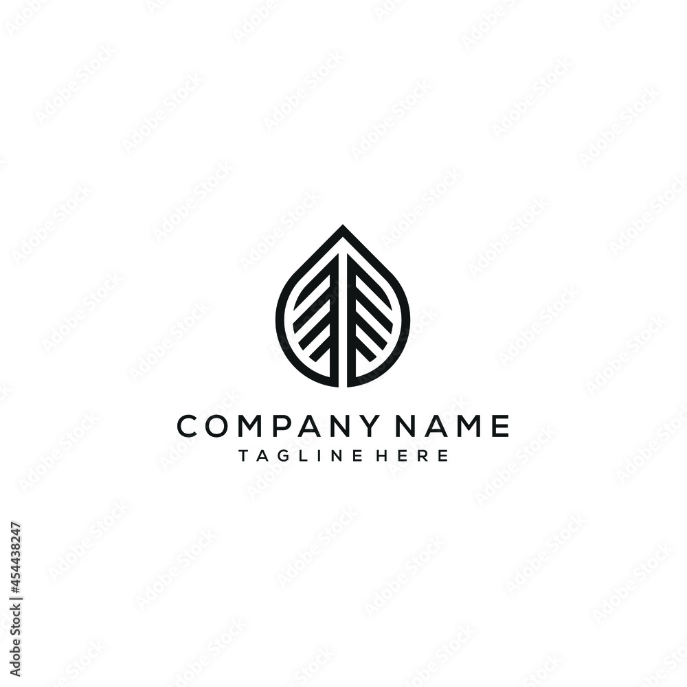 Eco Leaf Logo Design Template Grows With Oil Water Drops Inspiration Eco Leaf Logo Design Template Grows With Oil Water Drops Inspiration