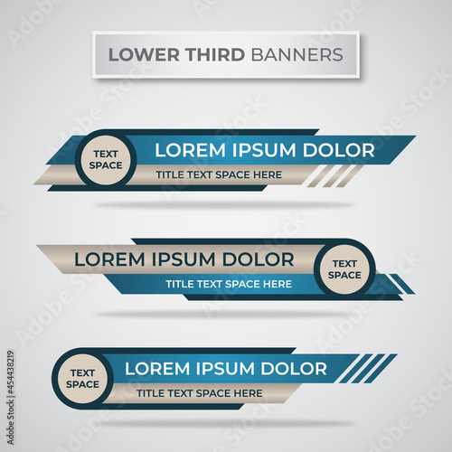 Stylish blue geometric lower third banner template design. Vector illustration