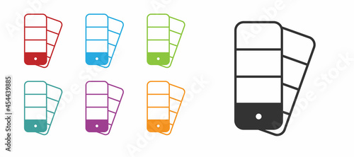 Black Color palette guide icon isolated on white background. Set icons colorful. Vector
