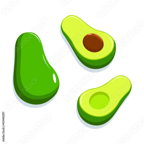 illustration of avocado fruit on the white background