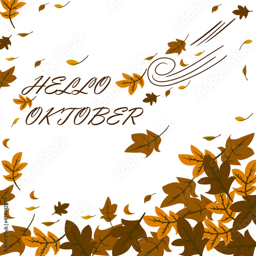 Illustration of fall seasonal greeting  