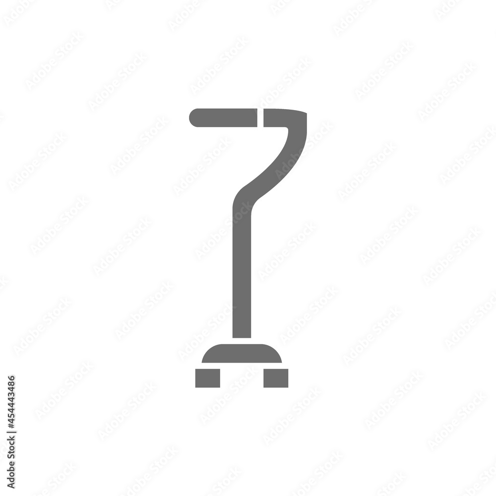 Walking stick, crutch, telescopic cane grey icon. Walking stick, crutch, telescopic cane grey icon.