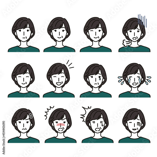 中年女性の色々な表情
