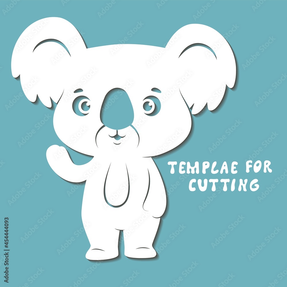 Template for laser cutting, wood carving, paper cut. Silhouettes for cutting. Koala vector stencil Template for laser cutting, wood carving, paper cut. Silhouettes for cutting. Koala vector stencil